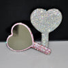 Women's Mirror Eyelash Extension Mirror Sticking Diamond Hand Mirror Fashionable High-end Beauty Handle Mirror Cosmetics Mirrors