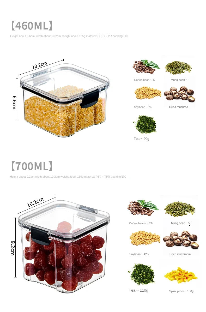 1PC Sealed Jar Airtight Container Grain Pasta Storage Box Plastic Moisture-proof Box Household Kitchen Organizer Seasoning Jars