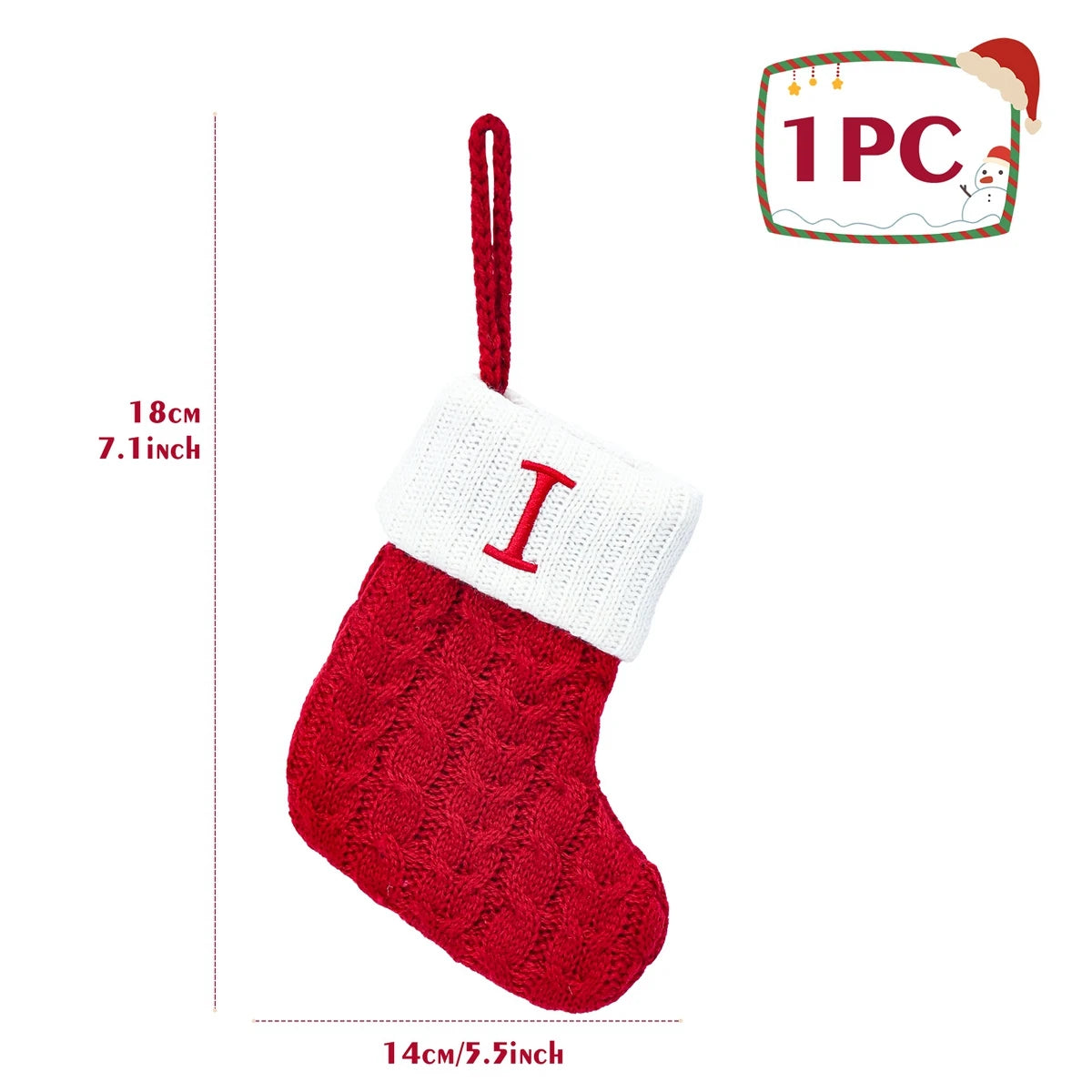 Christmas Socks Knitting Snowflake Letter Stocking Christmas Decoration For Home 2024 Xmas Tree Ornament Gift Navidad Natal 2024