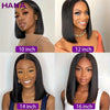 Ombre Ash Blonde With Brown Roots Colored Short Bob Wig 13x4 Lace Front Wig 180% Density Straight Human Hair Wig For Black Women