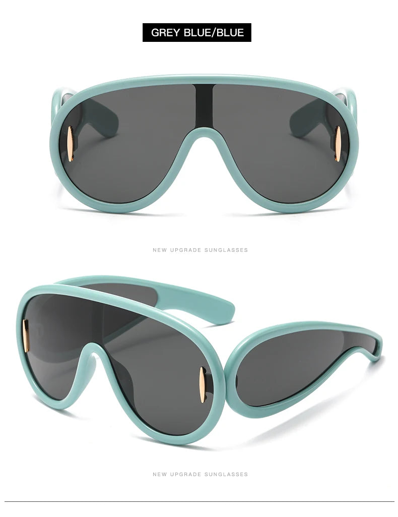 New Fashion Personality Hip Hop Cool Cyberpunk Sunglasses with Large Frame UV400 Anti UV Eyeglasses Oculos De Sol Feminino