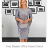Sexy elegant black white slip sequin summer dress women birthday party club dress see through mesh midi evening dresses vestido