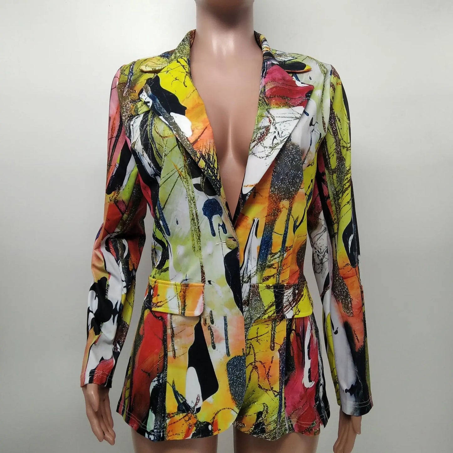 Women's Casual Blazer Printed Top Jacket European And American Hot-Selling Street Trend Blazers Fashionable Women's Jacket