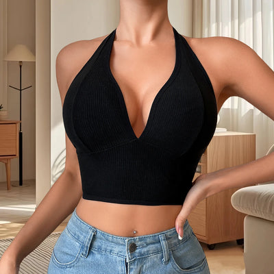 1pcs Seamless Women Sexy Camisole Ribbed Breathable Lingerie Athletic Vest Gym Tanks Top Sport Backless Women's Underwear Vest
