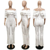 Party Jumpsuit for Women Slash Neck Solid High Waist Irregular Off Shoulder Suit Jumpsuit Bodysuits One Piece Playsuits Overall