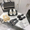 High quality 2025 spring new high-end leather flat slippers with versatile and casual design, high-end temperament, elegant and