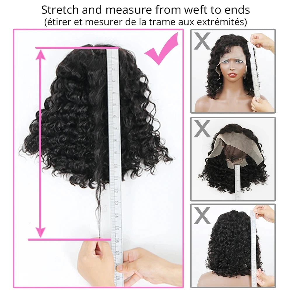 13x4 Bob Wigs Jerry Curly Short Pixie Cut Water Wave Wigs Human Hair Natural Black Brazilian Deep Curly Wigs For Black Woman