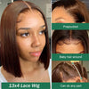 Hot Red Bob Wig 13x4 Lace Front Human Hair Wigs For Women Brazilian Bone Straight Red Colored Lace Frontal Wigs 10 12 14 16 Inch