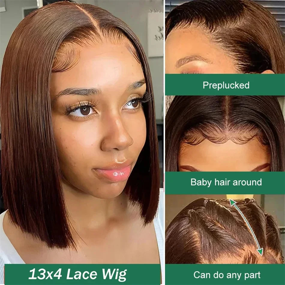 Hot Red Bob Wig 13x4 Lace Front Human Hair Wigs For Women Brazilian Bone Straight Red Colored Lace Frontal Wigs 10 12 14 16 Inch