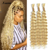 613# Blonde Deep Wave Braiding Human Hair Bulk 100g/pc For Micro Braiding  Crochet Bohemian Box Braids 18 20 22 Inch  Remy Hair