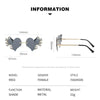 Rimless Sunglasses Women Luxury Brand Rhinestone Sun Glasses Ladies Cute Heart Shape Punk Party Eyewear очки від сонця женские