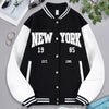 New York 1985 Letter Prints Jackets Women Hip Hop Baseball Uniform Personality Street Casual Jacket Warm Soft Womans Clothing