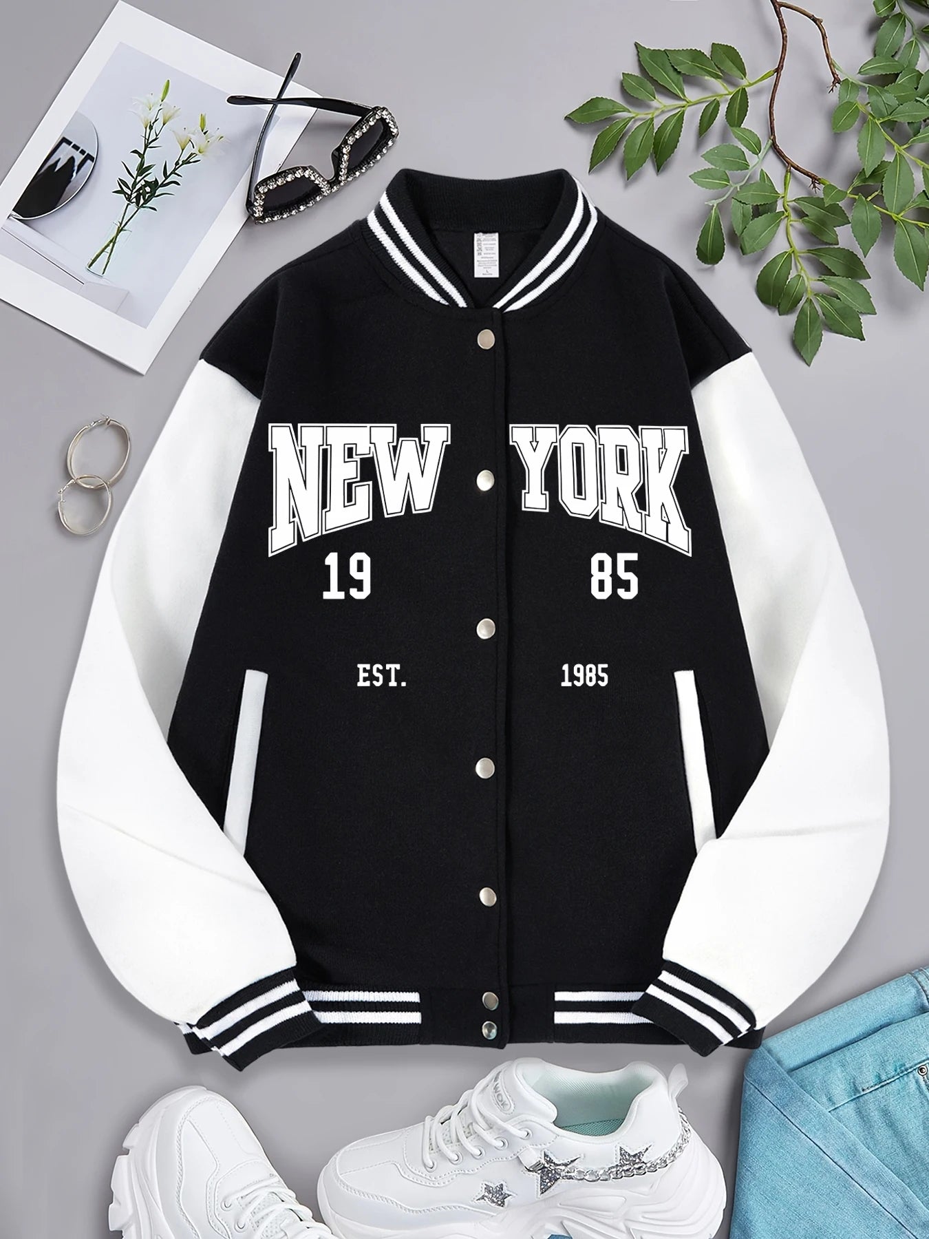 New York 1985 Letter Prints Jackets Women Hip Hop Baseball Uniform Personality Street Casual Jacket Warm Soft Womans Clothing