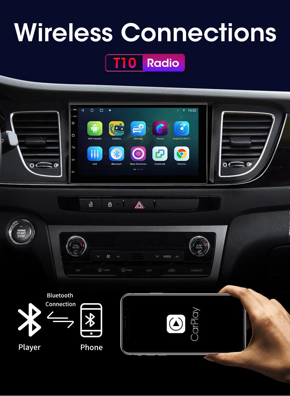 Universal 7 9 10″ 2 din Android 12 Car Radio Multimedia Video Player For Nissan Kia Honda Toyota Volkswagen 4G DSP Carplay Auto