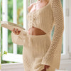 Mesh Crochet Long Beach Shirt Women Solid Cover Up Ladies Long Sleeve Hollow Out 2025 Sexy Beachwear Bathers Swim Bathing Suit