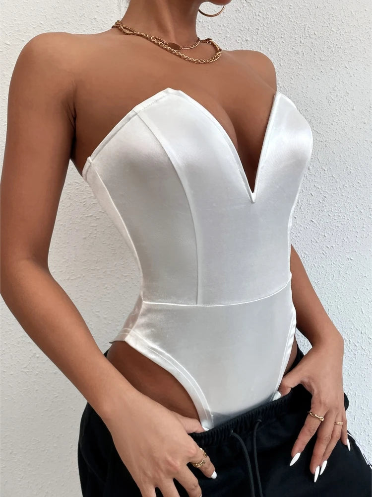 Jumpsuit Women Short Bodysuit smooth monkeys Lingerie Elegant Party overalls luxury Sexy Evening Dresses open back Off Shoulder