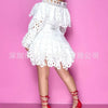 Women Off Shoulder Short Dress Sexy Solid Sexy Ruffles Full Sleeve High Waist Slash Neck Splice A Line Dresses Autumn 2024