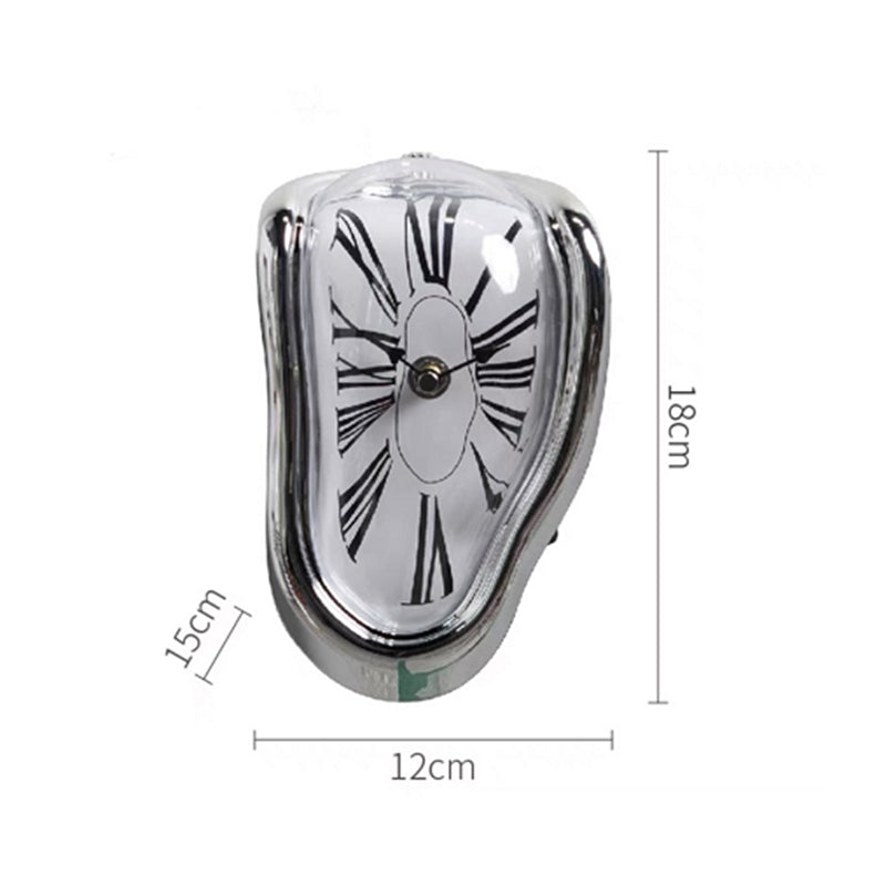 Surreal Melting Clock Silent Melted Wall Clock Salvador Dali Style Wall Watch for Decorative Home Office Shelf Desk Table Gift