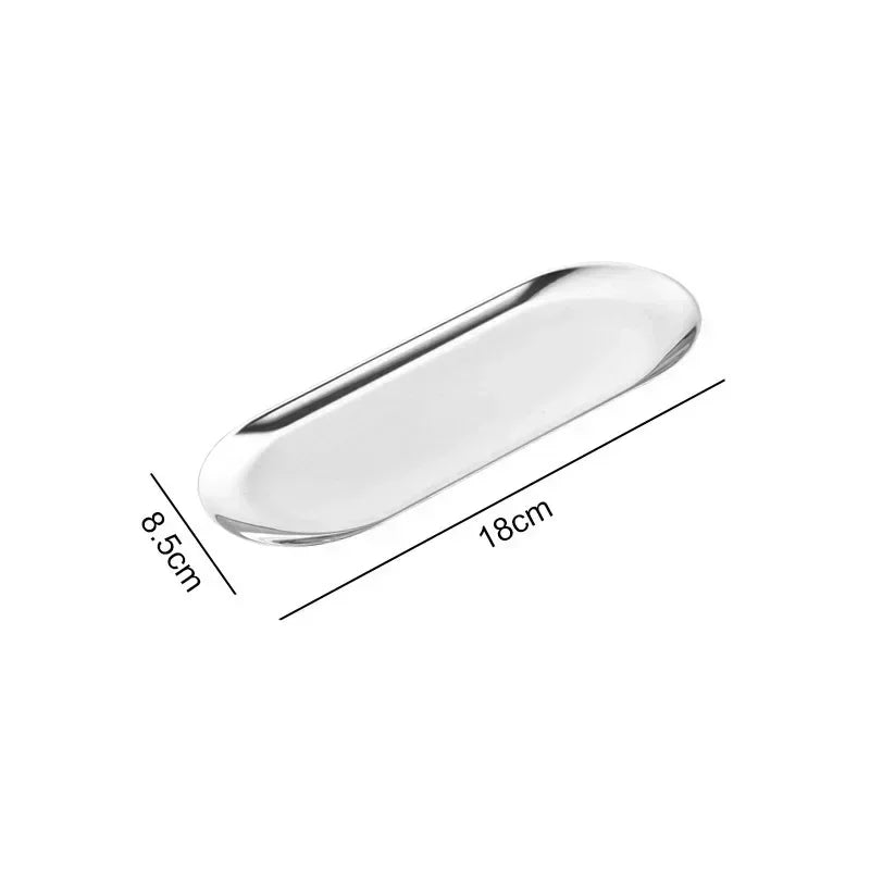 Stainless Steel Cosmetic Storage Tray False Nails Dish Tools Storage Tray Nail Art Equipment Plate Doctor Surgical Dental Tray