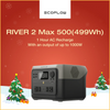ECOFLOW Portable Power Station RIVER 2 Max, 499Wh/512Wh LiFePO4 Battery/ 1 Hour Fast Charging, Up To 1000W Output