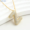 SUNSLL Cubic Zircon A-Z 26 Bubble Letter Necklace 2 Sizes Gold Plated M Chunky Balloon Initials Pendant Women Chain Jewelry 2024
