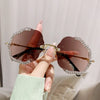 2024 New Metal Frame Flower Designer Women Trendy Fashion Cutting Lens Ladies Street Photography Woman's Shades Sunglasses