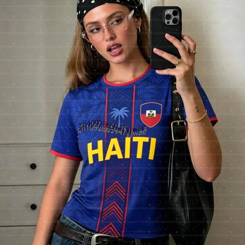 2026 Haiti Soccer Jersey Women Men Sports T-Shirts Plus Size sport casual Jerseys Unisex Graphic plus size T Shirts
