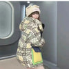 2023 European Station Winter New Down Jacket Women's Warm Fashion Short Color Patchwork Graffiti thick White Duck Down Coa