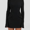Autumn Office Lady Mini Dress Women Streetwear Long Sleeves Solid Sexy Bodycon Black Dress Casual Clubwear Elegant Party Dresses