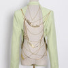 TWOTWINSTYLE Backless Spliced Button Blazers For Women Notched Collar Long Sleeve Patchwork Chain Chic Blazer Female Fashion New