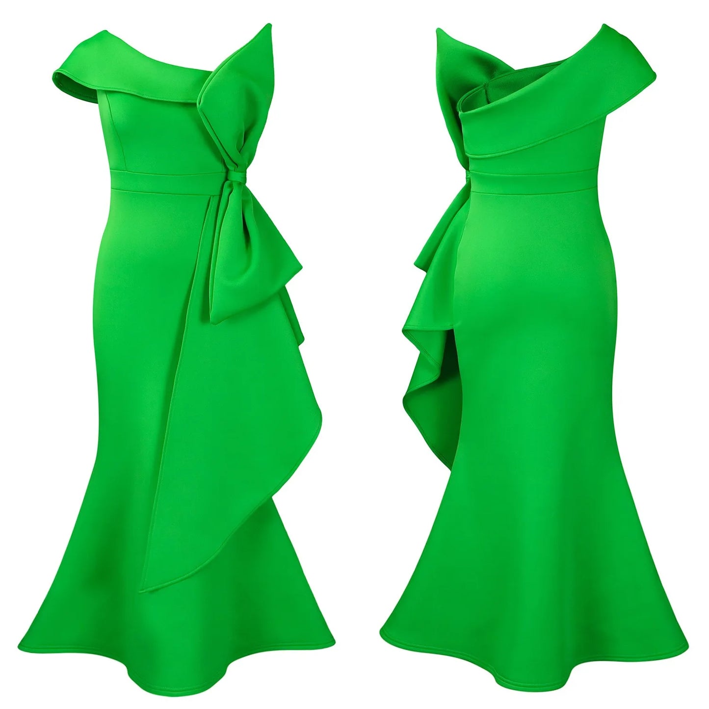 Elegant Dresses for Women One Shoulder Sleeveless Ruffles Mermaid Floor Length Luxury Birthday Party Dinner Vestidos Mujer Dress