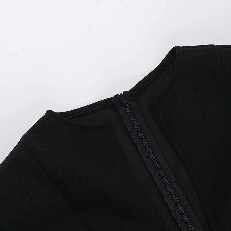 Sexy Fitted V-Neck Long-Sleeve Dress Elegant Solid Color High-Waist Pencil Skirt New Stylish Autumn/Winter Women's Banquet Dress
