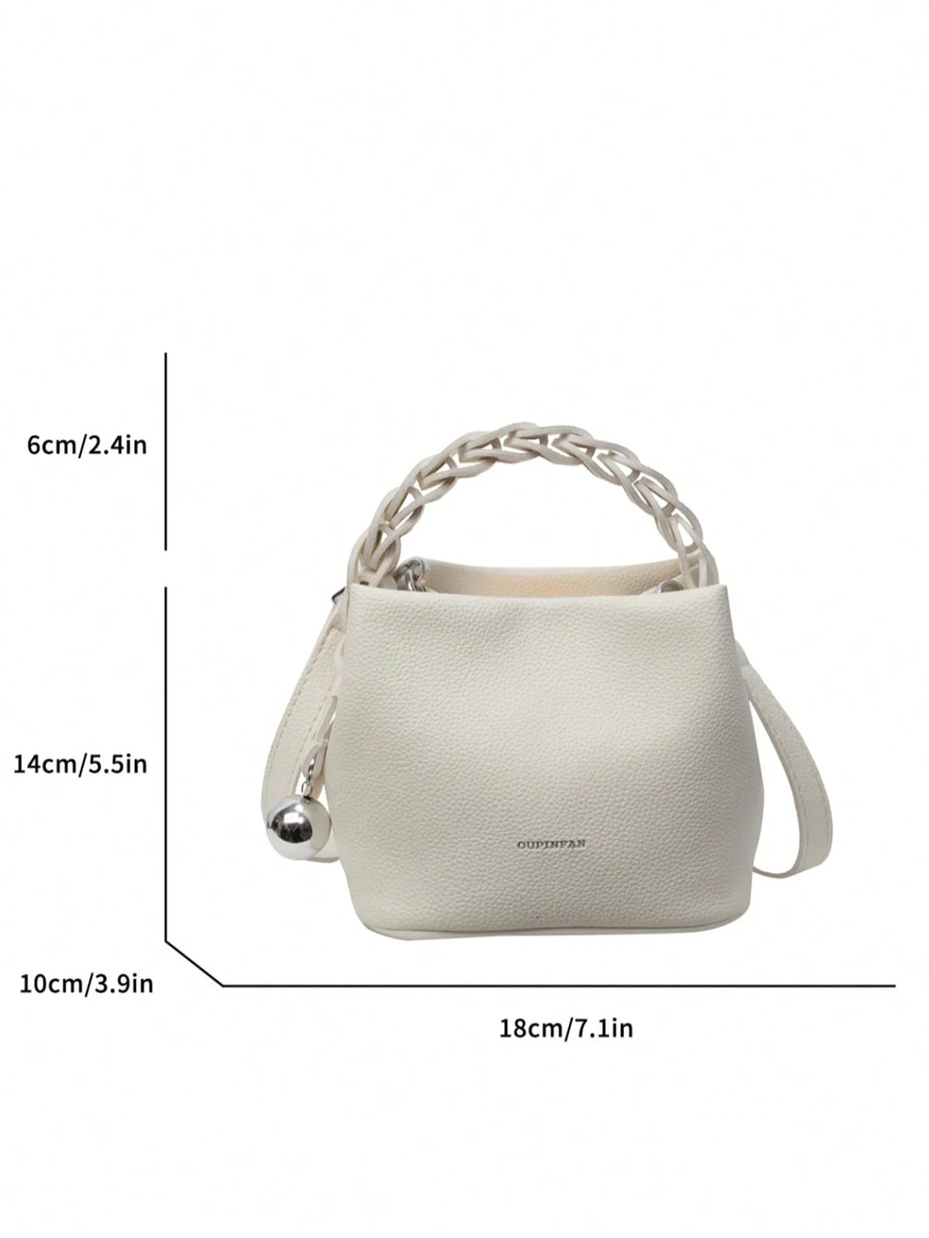 Fashion Joker pu waterproof fabric, letter pattern design, metal pendant decoration design portable square bag, preparation of p