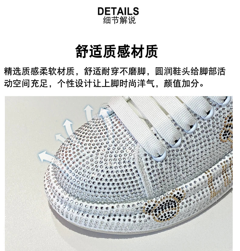 Luxury Women's Sneakers with Sparkles Shoes Woman Shoe Luxury Platform Woman-shoes Trainers Rhinestone Fashion Heels Casual Shoe