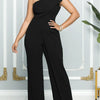 Summer New Vintage Chic Women's Fashion Sexy Sleeveless Single Shoulder Sling High Waist Commuter High Waist Straight Jumpsuit