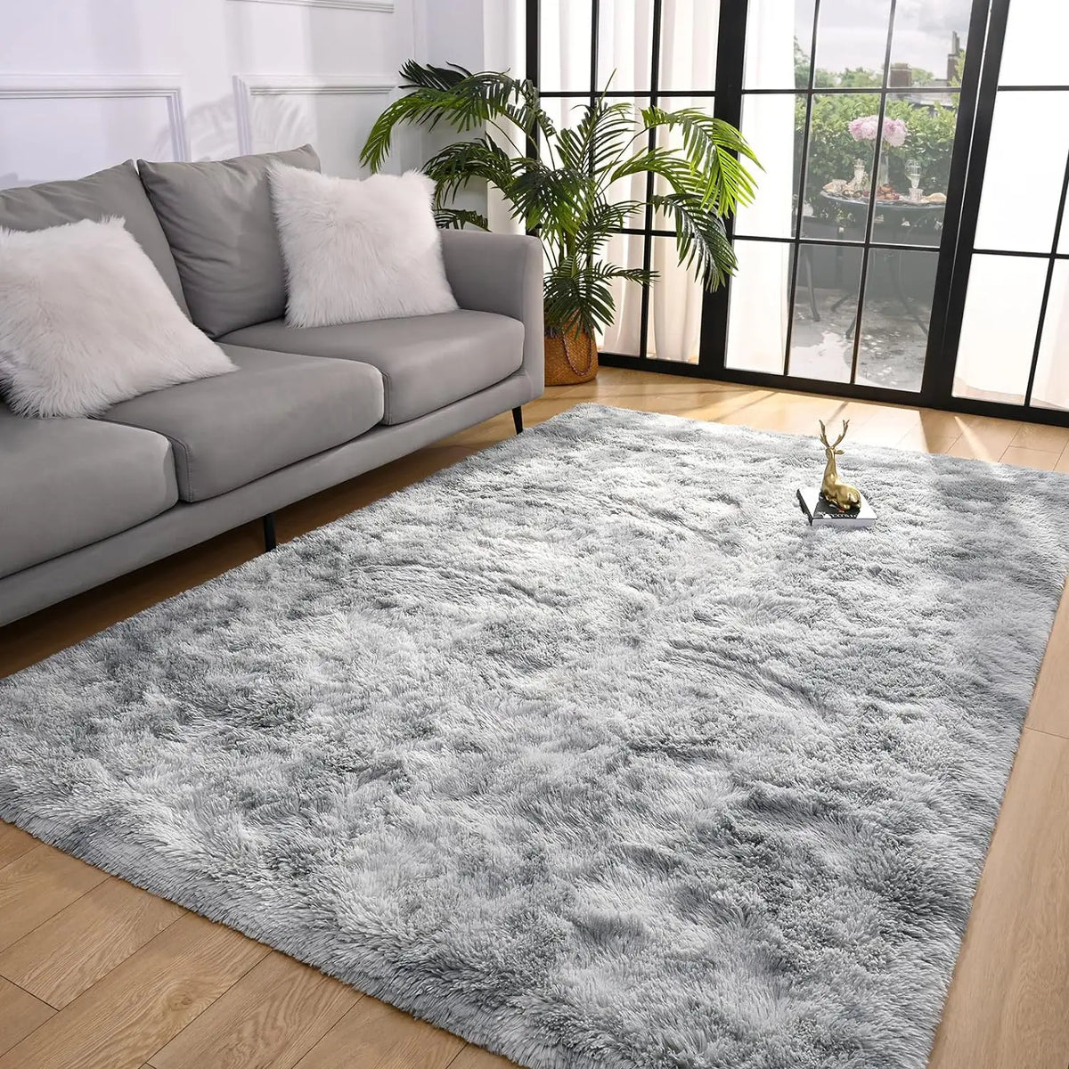 Textured Fuzzy Rug Pattern Fluffy Bedroom Rug Carpet Shaggy Fuzzy Rugs for Bedroom Thick Black Ar ...