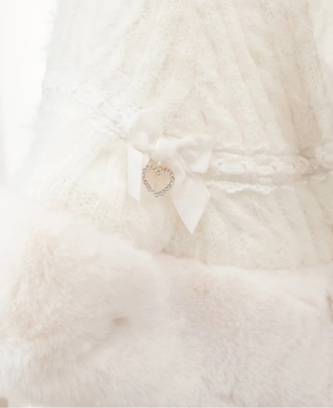 Japanese Liz Sweet Princess Faux Rabbit Fur Cape Coat Women Autumn Winter Fur Jacket Loose Clock Rhinestone Bow Hooded Coat