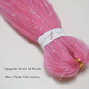 Purple Pink White 3 Tones Ombre Straight Braids Blend Hair Tinsel Festival Rave Hair Extensions for Girls Crazy Hair Day Braids