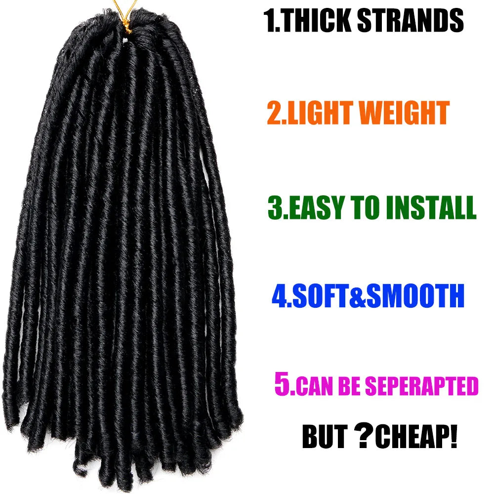 Sallyhair Synthetic Faux Locs 14inch 70g/pack Crochet Braiding Hair Extensions Afro Hairstyles Soft Dreadlock Crochet Braids