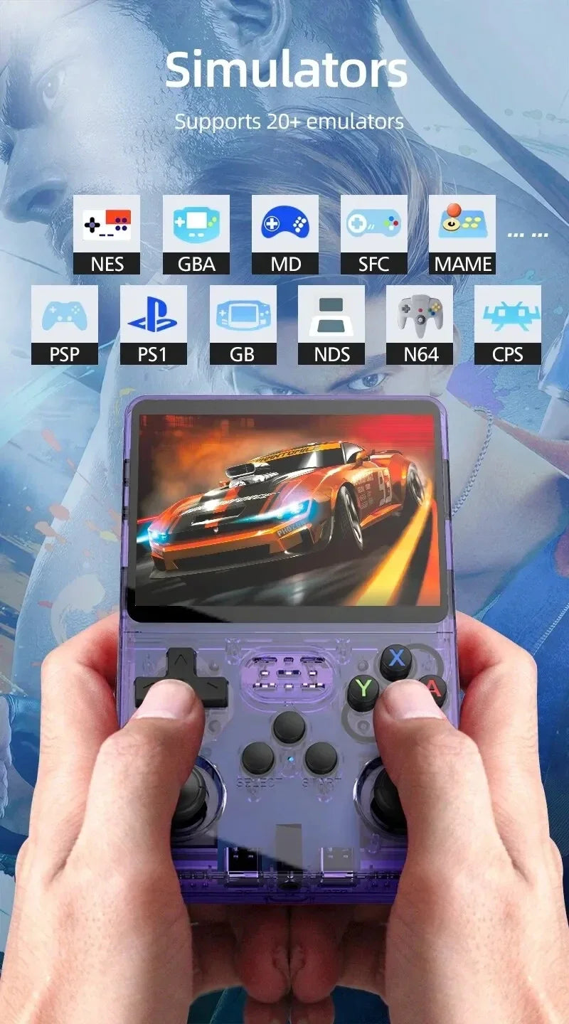 Green R36S Retro Handheld Video Game Console Linux System 3.5Inch IPS Screen R35s Pro Portable Pocket Video Player 64G 128G 256G