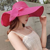 Summer straw hat beach Korean style seaside large brim outdoor sun protection sun hat vacation foldable straw hat  여름모자  모자