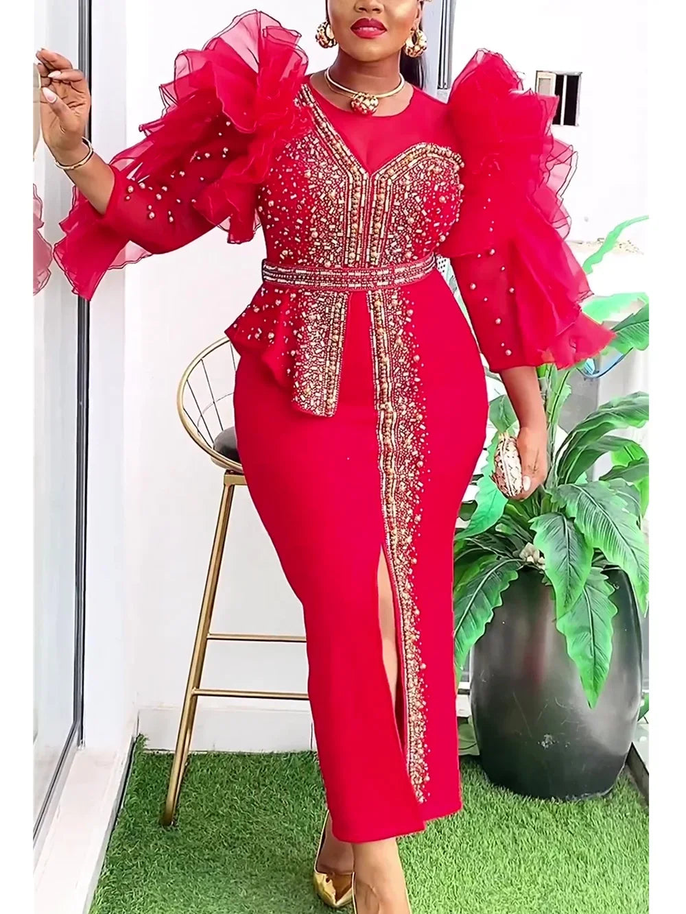 Elegant African Dresses for Women 2025 New Africa Clothing Plus Size Turkey Wedding Party Long Dress Dashiki Ankara Outfits Robe