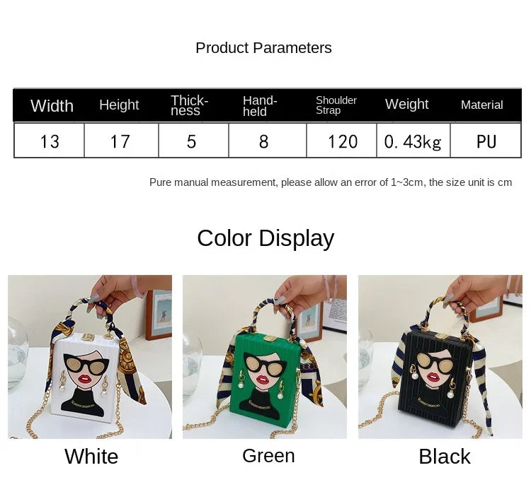 Evening Bags for Women 2024 New Fashionable Leather Shoulder Bag Woman Hard High Quality Hip Hop Party Luxury Designer Handbag