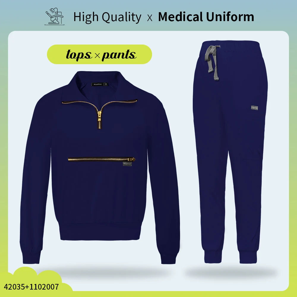 Hospital Medical Uniforms Nurse Suit Women Solid Color Dentistry Operating Room Scrub Set Two-piece Pet Grooming Doctor Workwear