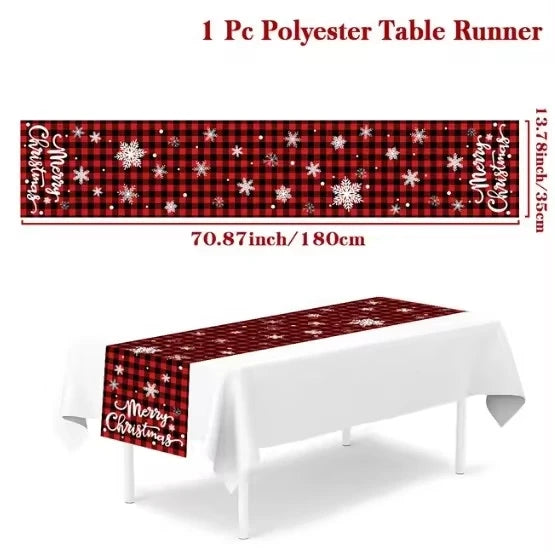 Christmas Table Runner Merry Christmas Decoration for Home Table 2024 Xmas Ornament Navidad Notal Noel Happy New Year Gifts 2025
