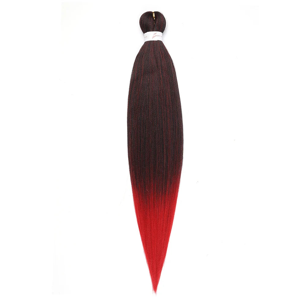 Pre-stretched Braids Synthetic Hair Professional Itch Free Hot Water Setting Fiber 30'' Ombre Yaki Texture Braid Hair Extensions