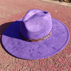 Fedora hat nubuck leather elastic webbing concave top wide brim hat for men and women autumn and winter hat  sombrero hombre