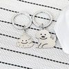 Cute Cat Keychain Stainless Steel Key ring Couple Lover Animal Matching Keyring Pendants Valentine's Day Gift