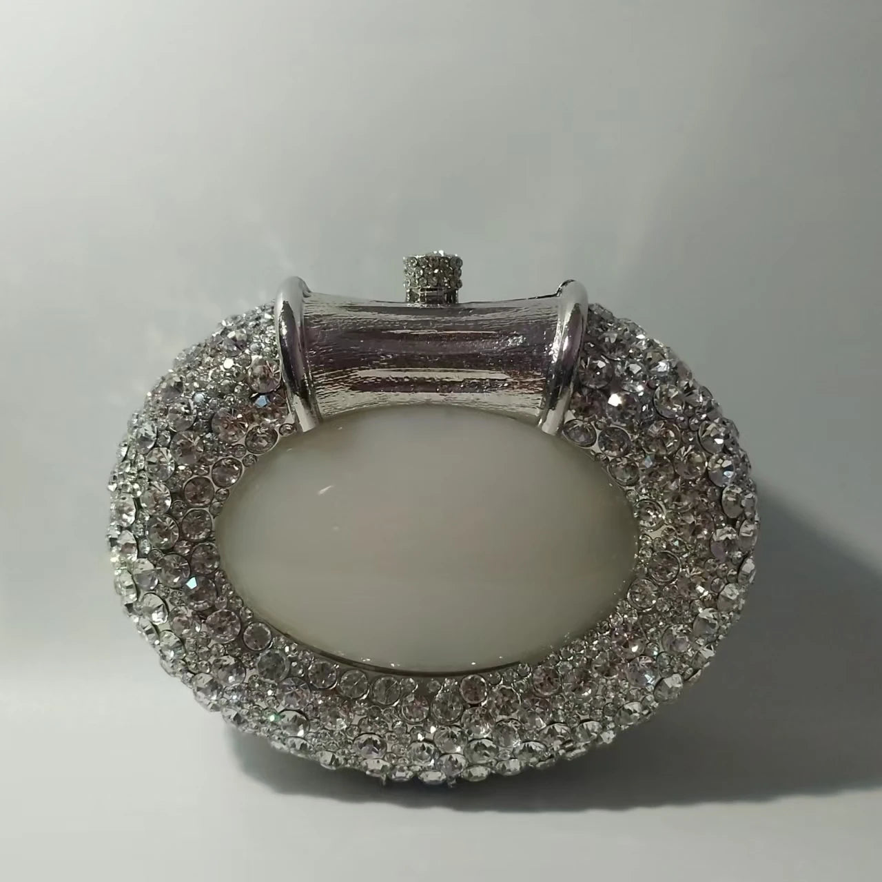 XIYUAN Oval Shaped Crystals Evening Clutch Bags Women Boutique Diamond Clutch Purses And Handbags Bridal Wedding Gem Phone Purse