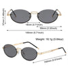 Vintage Metal Punk Sunglasses Rimless Oval Sun Glasses Trendy Frameless Shades UV400 Protection Gradient Glasses